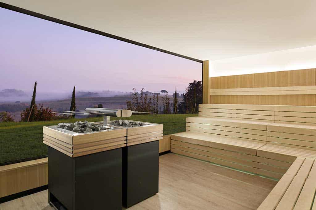 Borgobrufa spa resort sauna panoramica