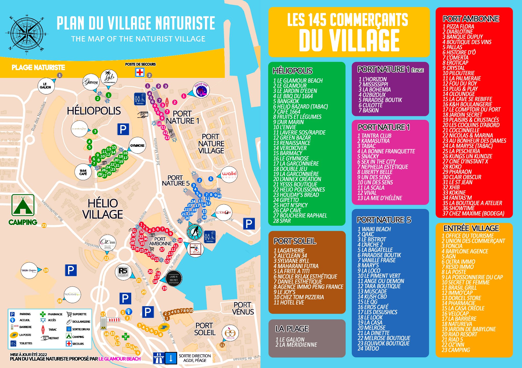 mappa villaggio naturista Cap D'Agde